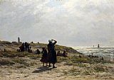 The Return Of The Fishing Fleet, Katwijk by Philippe Lodowyck Jacob Sadee